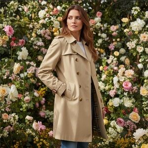 Burberry Beige Double-Breasted Trench Coat